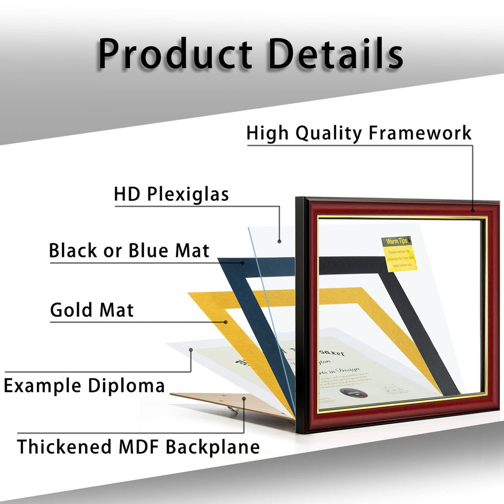 Minesaxel 11X14 Diploma Frame With 8.5 X 11 Opening Black Mat, Display 8.5X11 Degree Certificate Document, Wall Mount Or Tableto