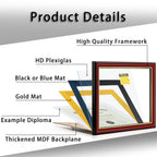 Minesaxel Diploma Frame 14X17 With Black Mat Fits Document, Certificate Or 16X20 Picture Without Mat, 17X14 Cherry Red Frame For