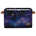 HSYOYO Galaxy Night Forest Storage Basket with Handles Collapsible Storage Bins Rectangular Toy Storage Organizer Box Fabric She