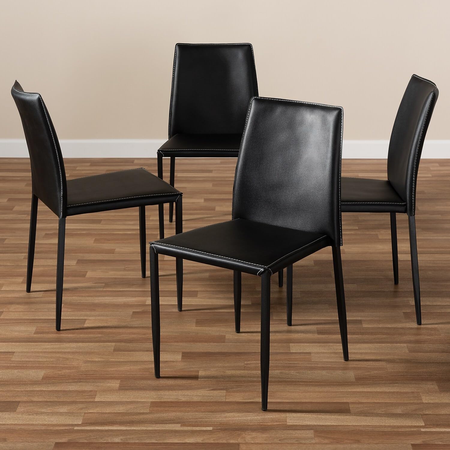 Baxton Studio Pascha Modern and Contemporary Black Faux Leather Upholstered Dining Chair