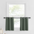Nicetown Valances For Windows - Farmhouse Short Curtain Valance 24 Inch Long For Bathroom Kitchen, Small Window Curtains For Bedroom, Living Room, Dark Mallard, 2 Panels, 29 X 24 Inch