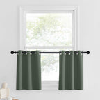 Nicetown Valances For Windows - Farmhouse Short Curtain Valance 24 Inch Long For Bathroom Kitchen, Small Window Curtains For Bedroom, Living Room, Dark Mallard, 2 Panels, 29 X 24 Inch