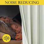 Nicetown Sage Green High-End Thermal Flax Linen Curtains, 52' Wide Per Panel, Set Of 2, Full Blackout Privacy Drapes 72 Inches Long For Dining Room, Soundproof Window Treatment Panels For Hall Room