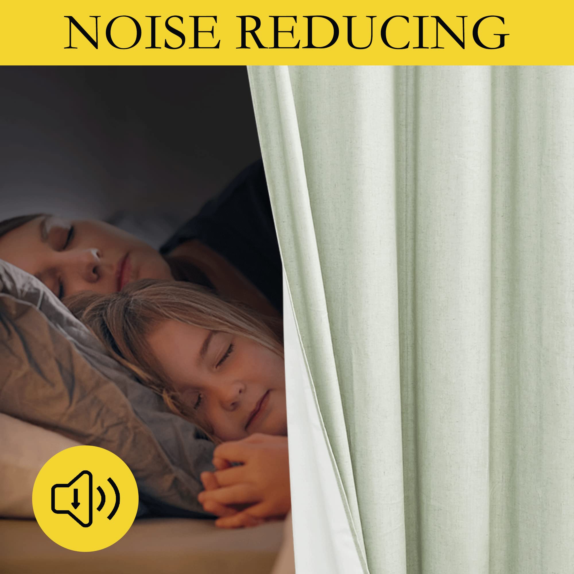 Nicetown Sage Green High-End Thermal Flax Linen Curtains, 52' Wide Per Panel, Set Of 2, Full Blackout Privacy Drapes 72 Inches Long For Dining Room, Soundproof Window Treatment Panels For Hall Room
