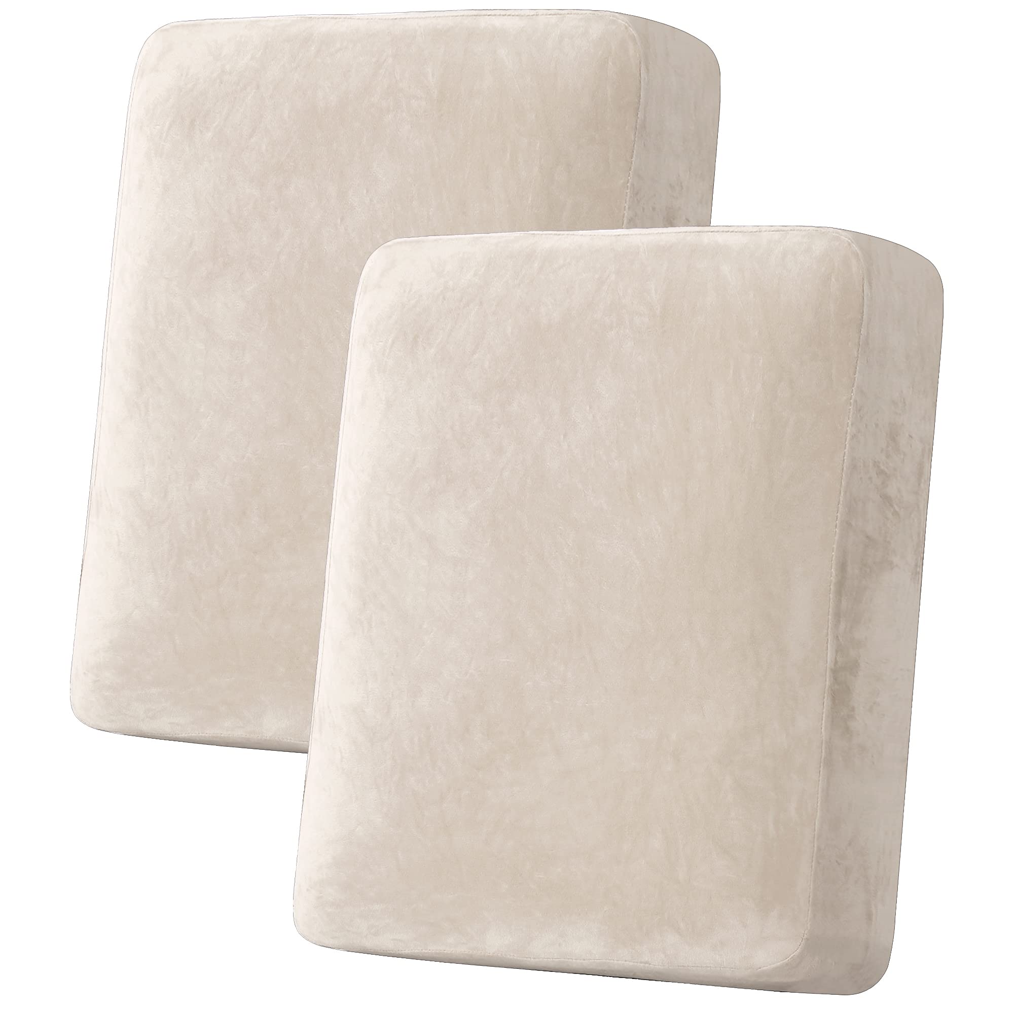 H.VERSAILTEX Velvet Stretch Couch Cushion Cover Plush Cushion Slipcover for Chair Loveseat Sofa Cushion Furniture Protector Seat