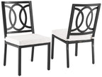 Crosley Furniture Chambers 2-Piece Outdoor Chair Set, Dining Patio Chairs for Deck, Backyard, Matte Black with Creme Cushions