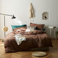 Cottonight Brown Comforter California King Bedding Set - Solid Modern Chocolate Color Blanket Quilts Soft Fashion Cal King Comfo