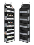 Yecaye 1 Pc Over the Door Organizer with 5 Bins 10 Side Pockets, 44lbs Load Hanging Bathroom and Bedroom Organizer, behind the D