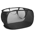 Durable Collapsible Laundry Baskets, Mesh Pop Up Laundry Hamper with Side Pocket, Foldable Clothes Storage Hamper with Reinforce