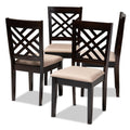Baxton Studio Caron Contemporary Fabric Dining Chair, Sand Brown and Espresso, 4/Pack (153-4P-9401-HiT)