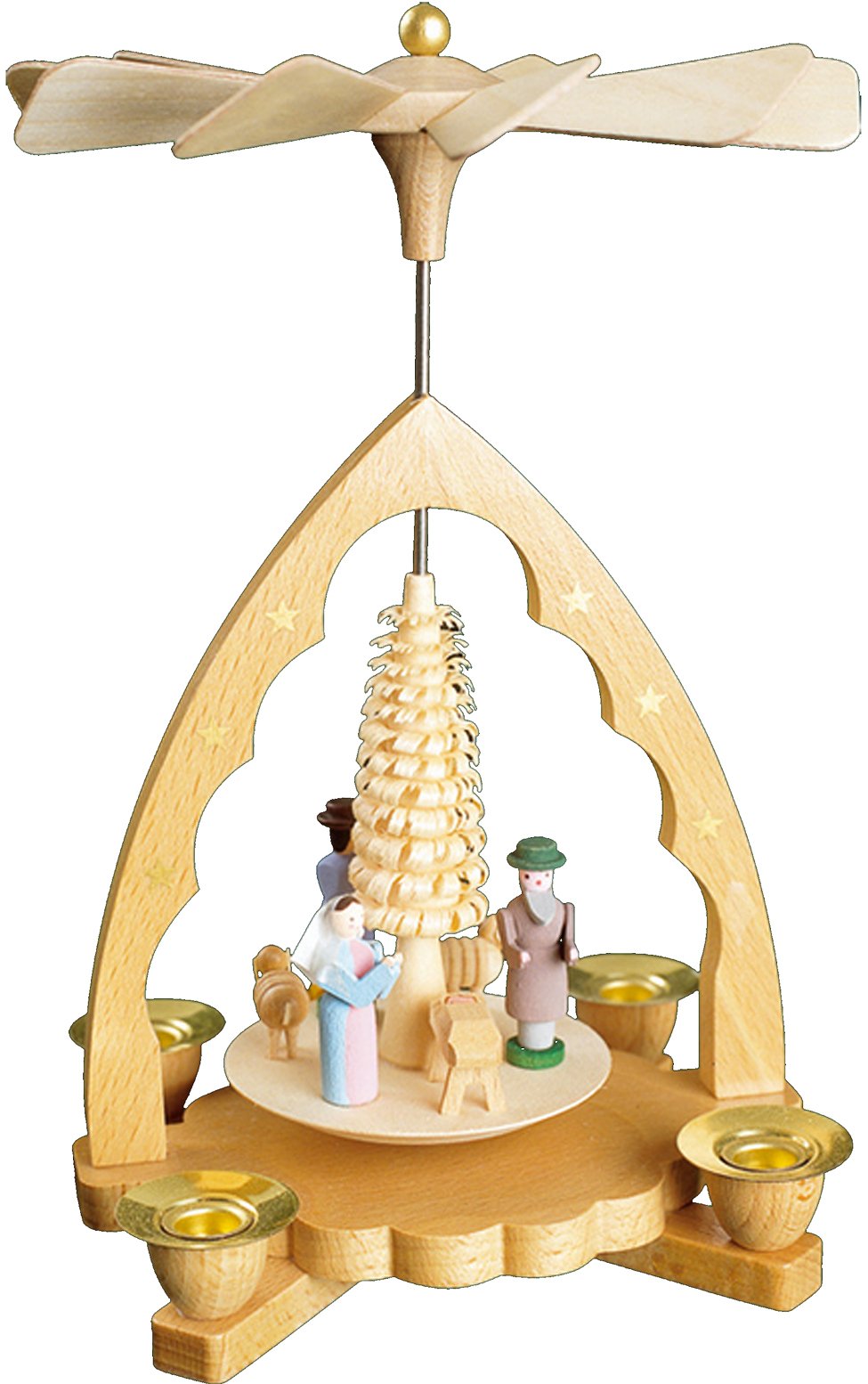 Alexander Taron Importer 16330 Richard Glaesser Pyramid-Nativity Scene-7.5" H W X 5.25" D, 7.5" X 5.25" X 5.25", Brown