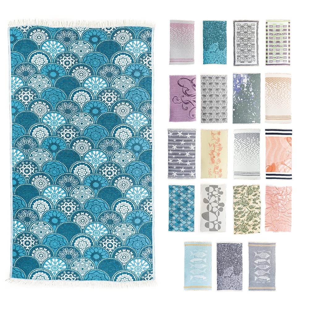 Hencely Beach Towels, 100% Cotton Soft Turkish Large Beach Towel 37 x 68 Inches for SPA, Beach, Pool, Gym and Bathroom (Mandala)