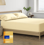 Thread Spread Twin Xl Fitted Sheet Only - 100% Egyptian Cotton 600 Thread Count Deep Pocket Fitted Sheet Twin Xl, Soft Cooling Sateen Elastic Bottom Sheet, Fits College Dorm Mattress, Teens - Sand