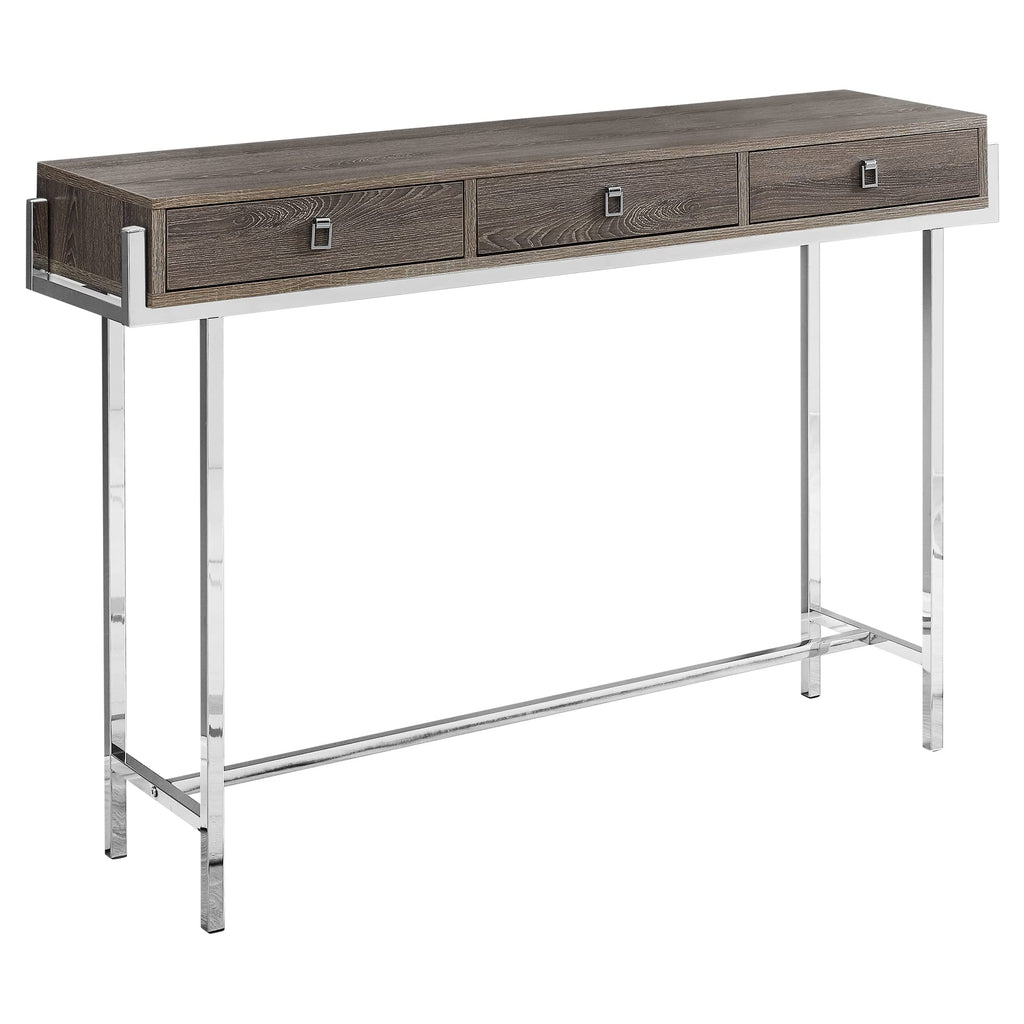 HomeRoots Furniture 12' x 48' x 31'.75' Dark Taupe, Particle Board, Metal - Accent Table