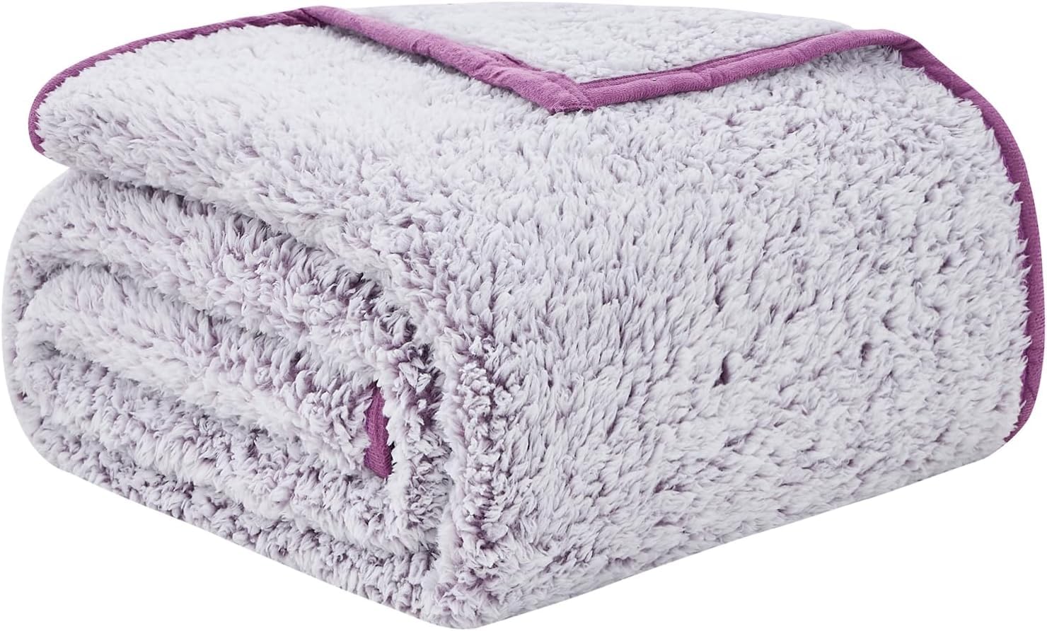 Emme Purple Throw Blanket Ultra Soft Warm Sherpa Blanket Microfiber Cozy Bed Blanket For Couch Sofa Lightweight Fuzzy Thick Reve