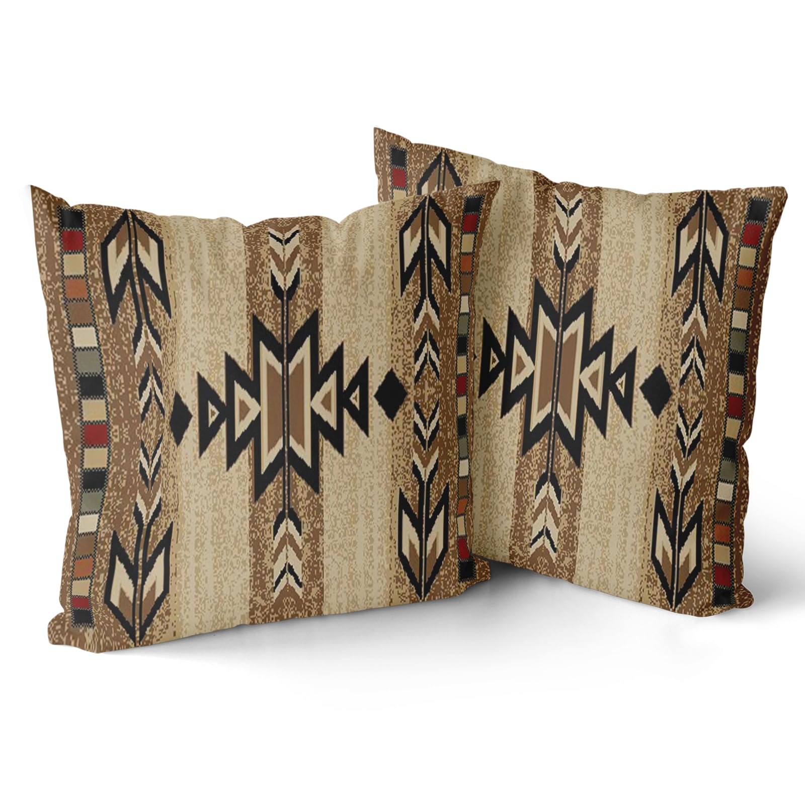 Giwawa Southwestern Throw Pillow Covers Set Of 2, Rustic Native American Pillowcases, Aztec Tribal Geometric Square Cushion Cove