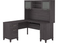 Bush Set002Sg Somerset 60-Inch W L-Shaped Desk With Hutch, Storm Gray