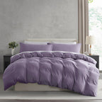 Nestl Grayish Purple Duvet Cover Full Size - Soft Prewashed Full Size Duvet Cover Set, 3 Piece, With Zipper Closure, 1 Duvet Cover 80X90 Inches And 2 Pillow Shams - No Comforter