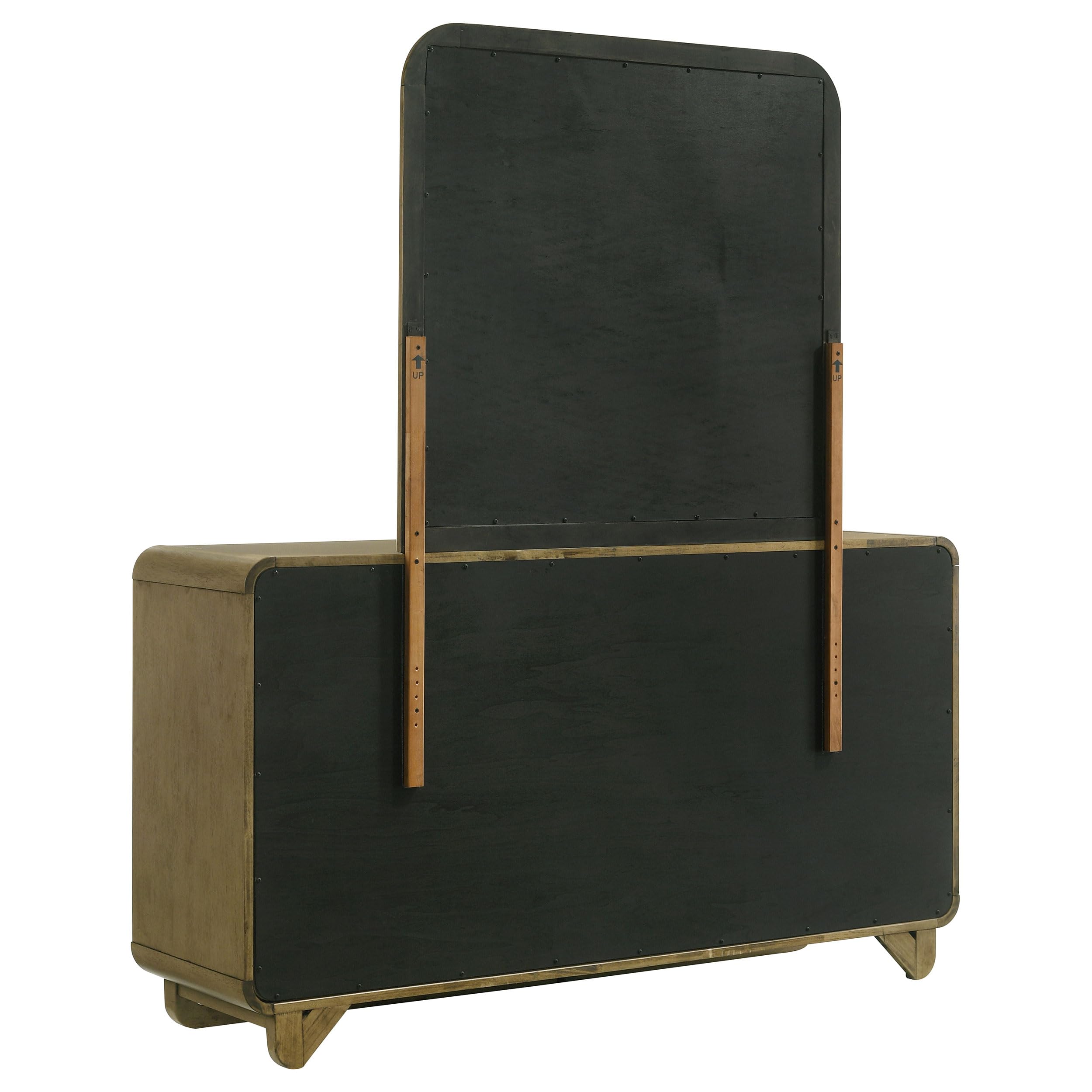 Coaster Home Furnishings Amsbury Transitional 64-inch 6-Drawer Bedroom Dresser with Mirror Bedroom Clothing Storage Cabinet Wide Chest of Drawers Organizer Unit Nutmeg 224273M