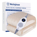 Westinghouse Electric Blanket Heated Flannel Heating Blanket Soft Silky 50x60, 6 Heat Settings & 2-10 Hours Time Settings, Machi