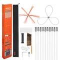 VEVOR Chimney Sweep Kit, 33 ft Maximum Extendable Length Chimney Brush, Chimney Cleaner Sweeper with Dual Brush Heads, Brush & G