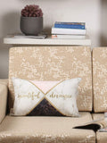 Sivya By Home Cotton Printed And Embroidered Marble Pink Cushion Cover 12 X 18 Inch (30Cm X 45Cm) (Pack Of 1) (Design 1)