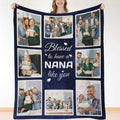 Huglazy Gifts For Nana Personalized Blanket Customized Blankets With Photos Grandma Grandmother Picture Throw Blanket Birthday F
