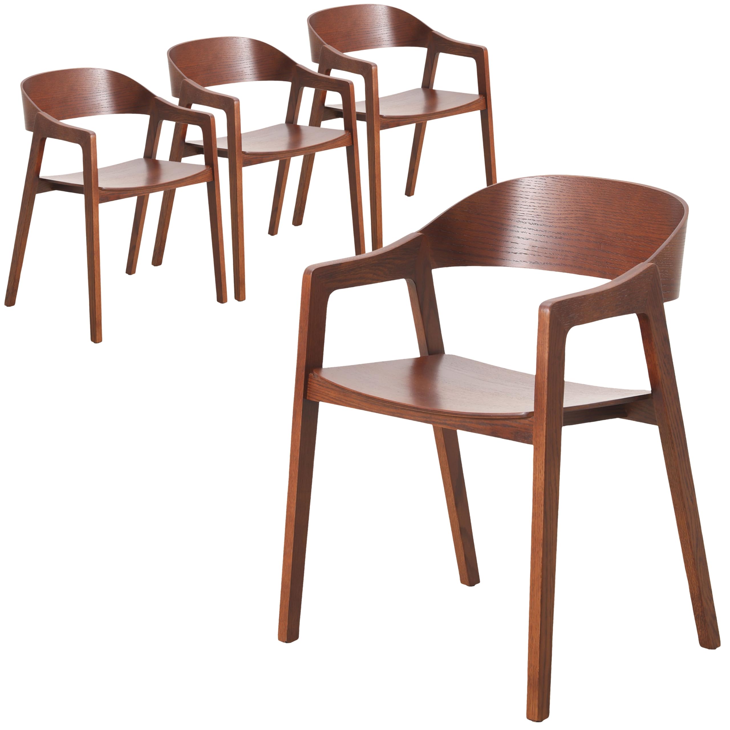 Rivo Collection Elegant Dining Chair in Dark Natural Wood