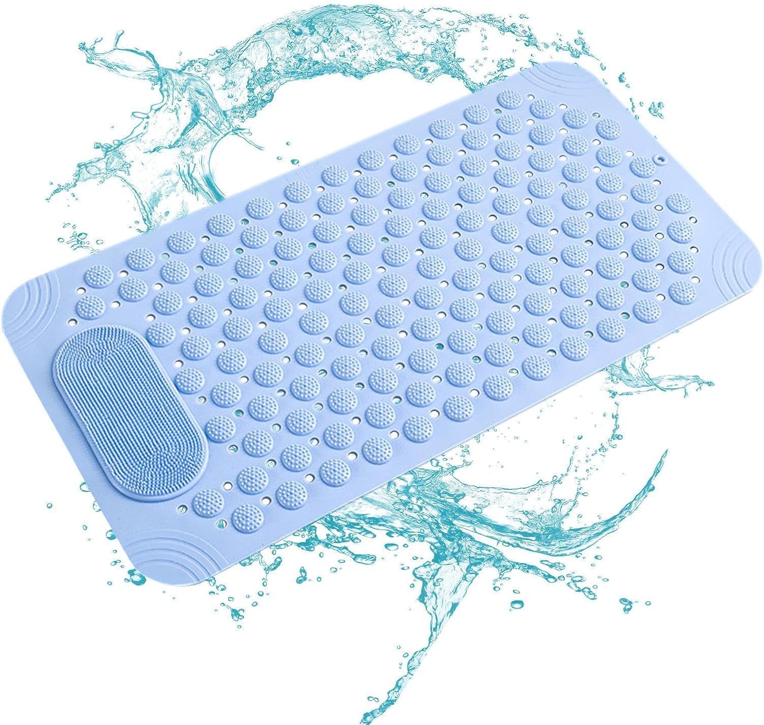 EARTHCONE Bathroom Anti Slip Mat Bathtub Bath Shower Mat with Scrubber for Adults (1Pcs)