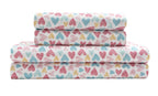 Mallary By Matthew Kids Super Soft-Soft 100% Microfiber Print Sheet, Watercolor Hearts Print, Full