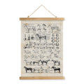 XIAOAIKA Antique-Style Equine Anatomy Chart - Vintage Horse Illustrations Wall Art with Wooden Scroll Frame - Equestrian-Themed 