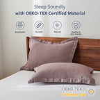 Simple&Opulence 100% Belgian Linen Pillow Shams -Set Of 2, King Size - Basic Style Breathable Pure Linen Suitable For Home - Soft And Durable With Envelope Closure (20''X 36'', Purple)