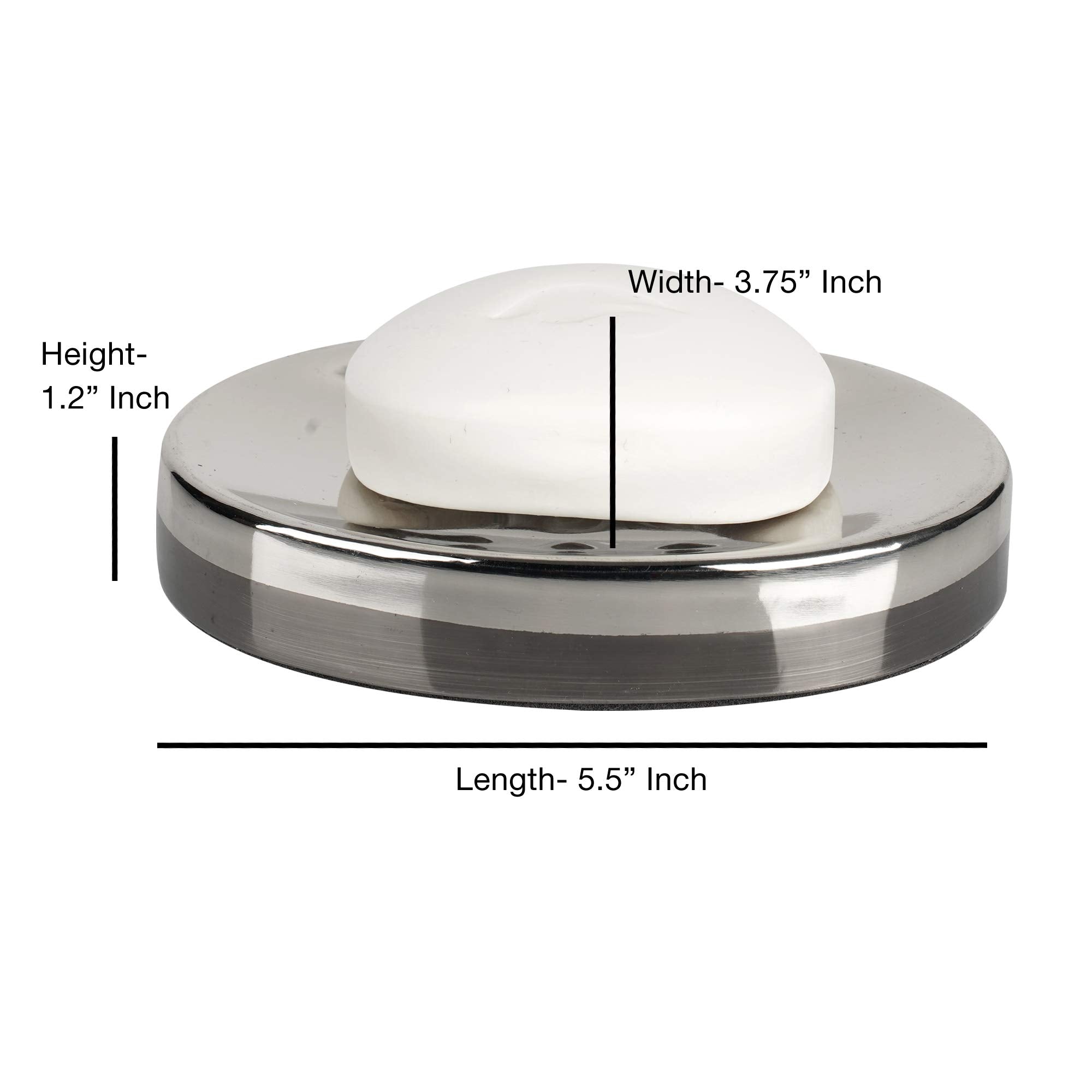 Nu Steel (Set Of 4 Triune Bath Accessory Set In 3-Tone Shiny Gray Stainless Steel For Bathrooms & Vanity Spaces