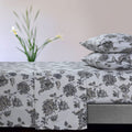 Tribeca Living Ultra-Soft Flannel Sheet Set, 170-Gsm Cotton, Deep Pocket, Cozy Winter Bedding - King, Red,Floral Deep Grey