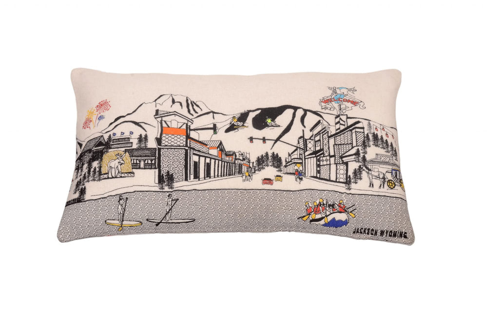 HomeRoots Cream 24' White Jackson Daylight Skyline Lumbar Decorative Pillow