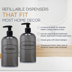 Bottiful Home-16 Oz Gray Shampoo And Conditioner Shower Soap Dispensers-2 Refillable Empty Pet Plastic Pump Bottle Shower Contai