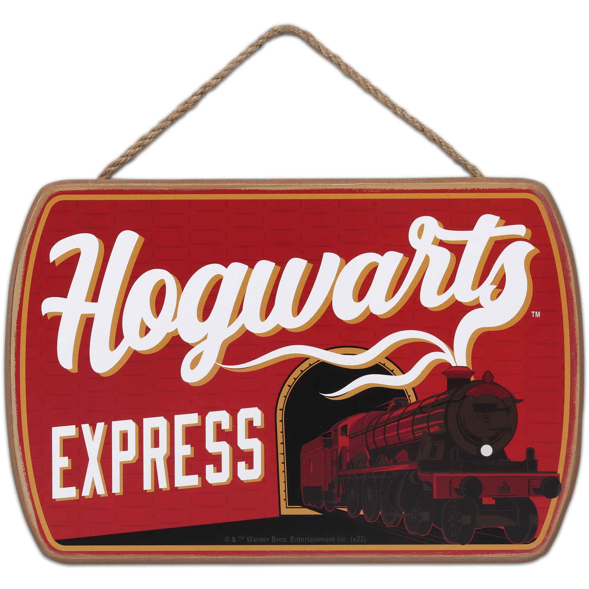 Open Road Brands Harry Potter Hogwarts Express Hanging Wood Wall Decor - Fun Harry Potter Sign for Kids' Bedroom, Playroom or Mo