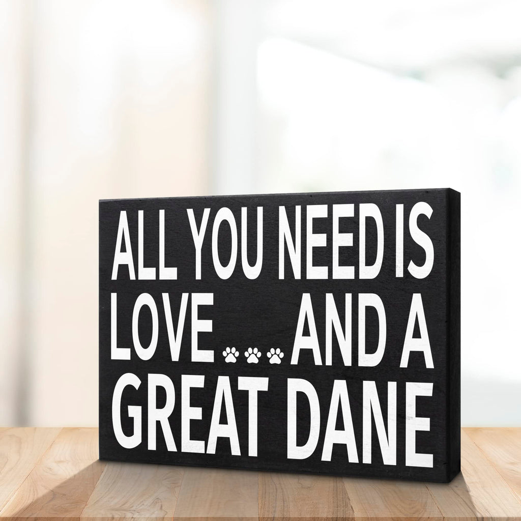 Jennygems Great Dane Gifts, All You Need Is Love And A Great Dane Wooden Sign, Wall Hanging And Shelf Decor, Made In Usa