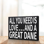 Jennygems Great Dane Gifts, All You Need Is Love And A Great Dane Wooden Sign, Wall Hanging And Shelf Decor, Made In Usa