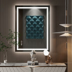 ISTRIPMF 24x32 Inch LED Bathroom Mirror with Lights, Front Light and Backlit Anti-Fog Dimmable Memory Lighted Vanity Mirror, Sha