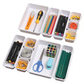 Set Of 12 Interlocking Desk Drawer Organizer Tray Dividers Plastic Shallow Narrow Drawers Organizers Separators Storage Bins Con