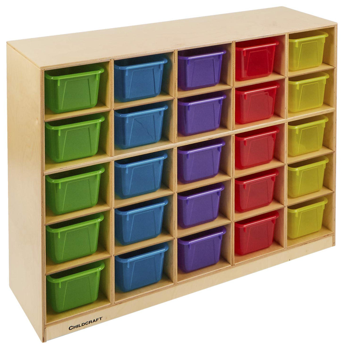 Childcraft Mobile Cubby with 25 Translucent Color Trays, 47-3/4 x 14-1/4 x 36 Inches