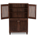 Baxton Studio Fernanda 4-Door Shoe Storage Cabinet, Brown (118-6512-Hit)