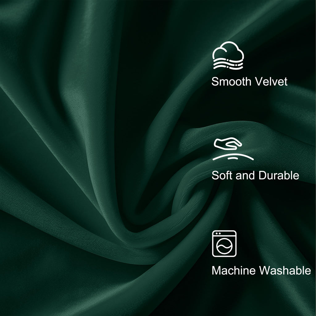 Lazzzy Blackout Velvet Curtains Green Thermal Insulated Curtains 96 Inch Long Drapes For Bedroom Living Room Darkening Window Treatments Grommet Living Room Curtains Set Of 2 Panels Emerald Green