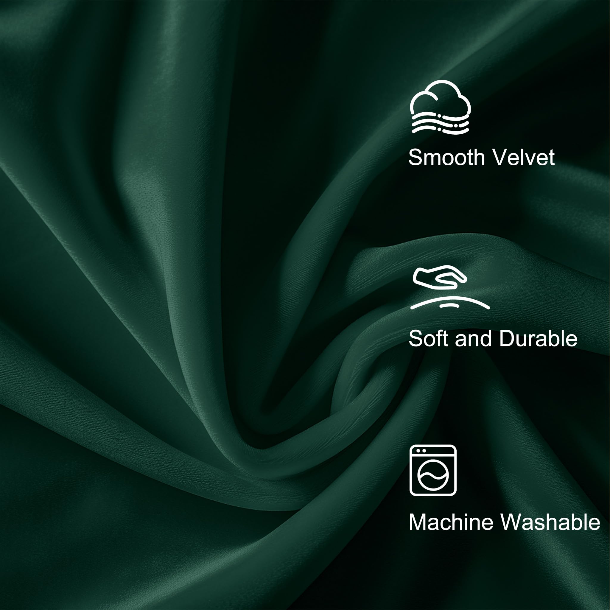 Lazzzy Blackout Velvet Curtains Green Thermal Insulated Curtains 84 Inch Long Drapes For Bedroom Living Room Darkening Window Treatments Grommet Living Room Curtains Set Of 2 Panels Emerald Green