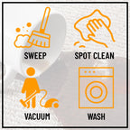 Machine Washable Text Design Rug Non-Slip Rubberback 2X5 Laundry Room Runner Rug For Bathroom, Washroom, 20'' X 59'', Baby Blue