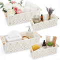 Vesici 4 Pcs Boho Macrame Baskets Shelves 13 11 White Wood Handles