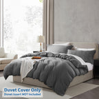 Nestl Twin Duvet Cover Set - Soft Prewashed Grey Duvet Cover Twin/Twin Xl, 2 Piece, With Zipper Closure, 1 Duvet Cover 68X90 Inches And 1 Pillow Sham - No Comforter