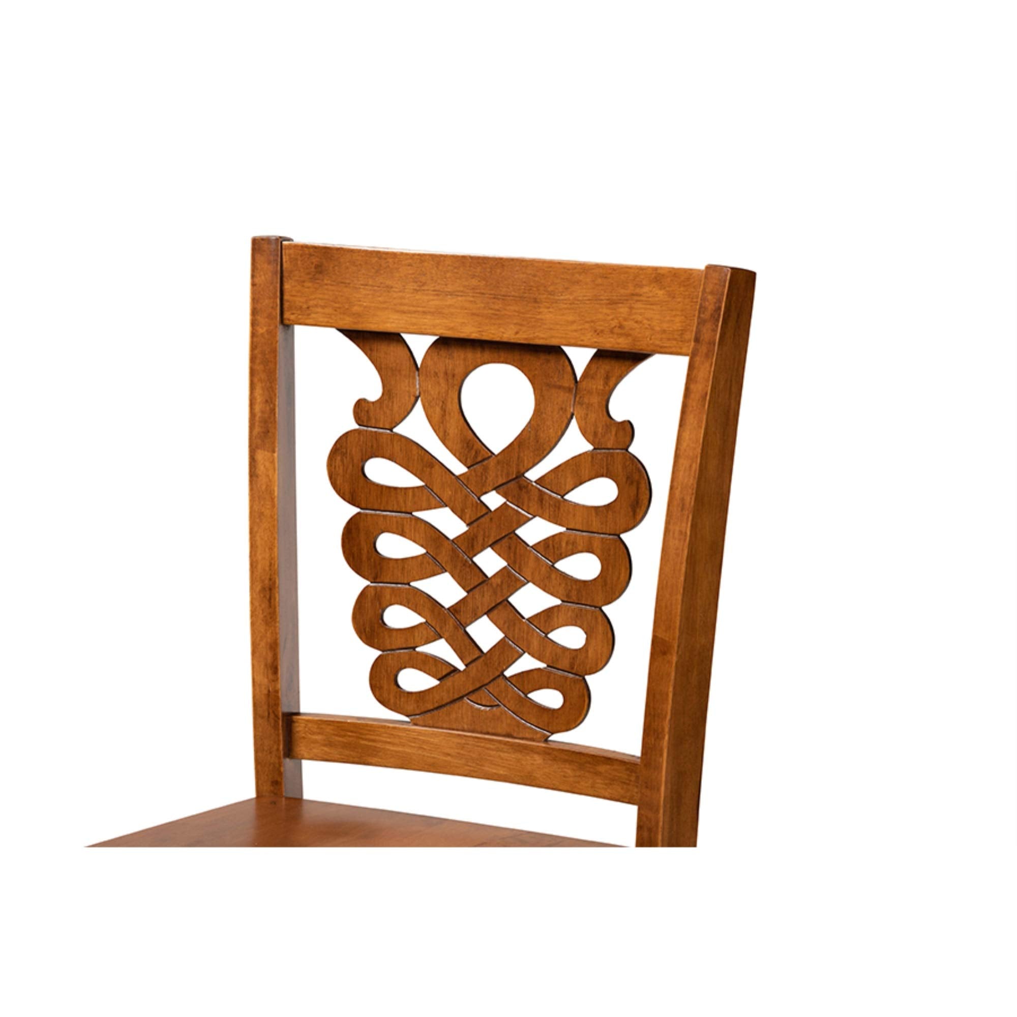 Baxton Studio Gervais Modern and Contemporary Transitional Walnut Brown Finished Wood 2-Piece Counter Stool Set