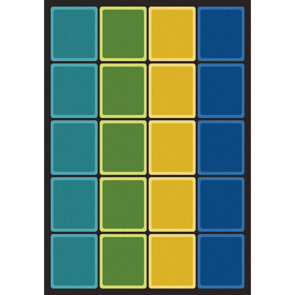 Joy Carpets Blocks Abound Rug, Earthtone, 5 '4 '' x 7 '8 ''